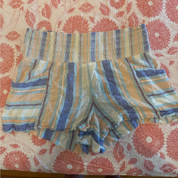 Anthropologie Kaveri Smocked High-Waisted Shorts: Striped Edition - Picture 4 of 6
